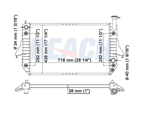 1995 GMC SAFARI 4.3 L RADIATOR REA41-1688A