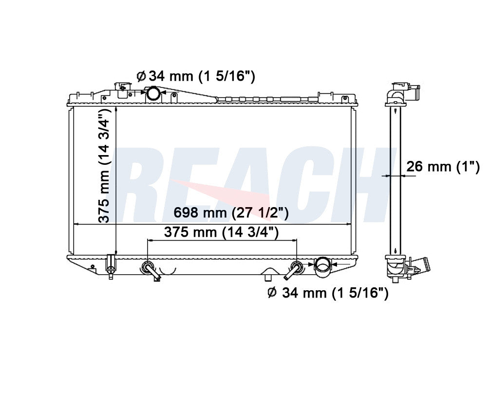 1989 TOYOTA CRESSIDA 3.0 L RADIATOR REA41-178A