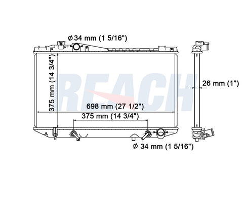 1989 TOYOTA CRESSIDA 3.0 L RADIATOR REA41-178A