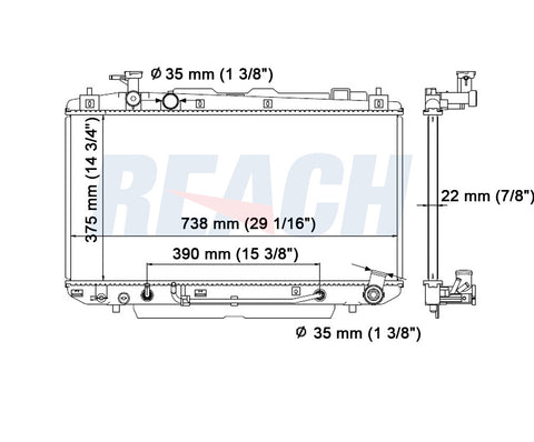 2005 TOYOTA RAV4 2.4 L RADIATOR REA41-2403A