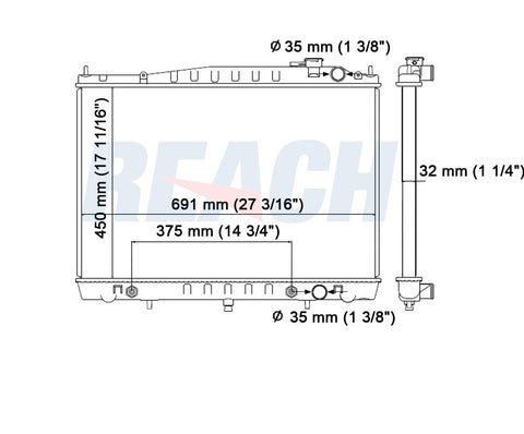2002 NISSAN FRONTIER 3.3 L RADIATOR REA41-2409A