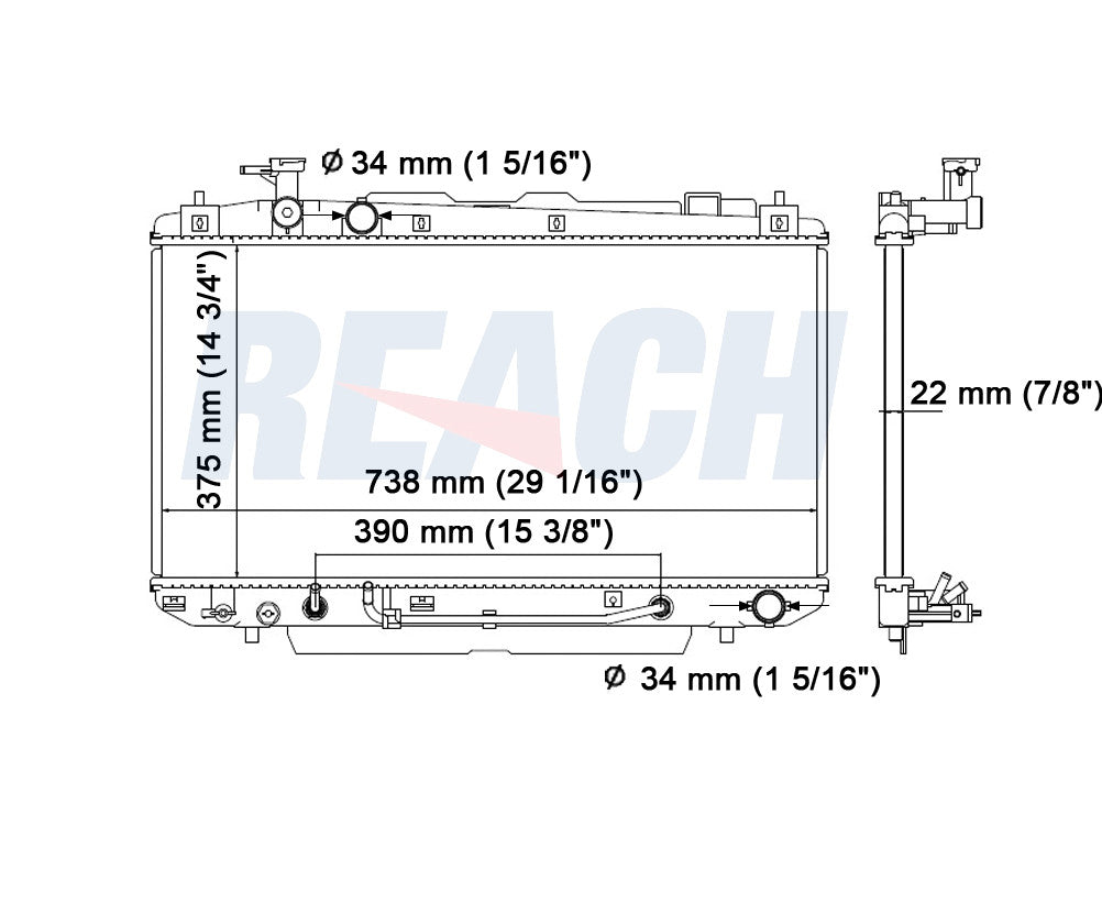 2001 TOYOTA RAV4 2.0 L RADIATOR REA41-2411A