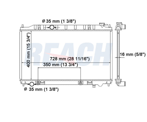 2002 NISSAN ALTIMA 2.5 L RADIATOR REA41-2414A