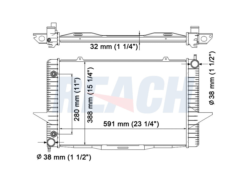 2000 VOLVO V70 2.3 L RADIATOR REA41-2424A