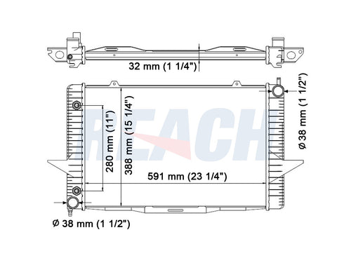 2004 VOLVO C70 2.3 L RADIATOR REA41-2424A