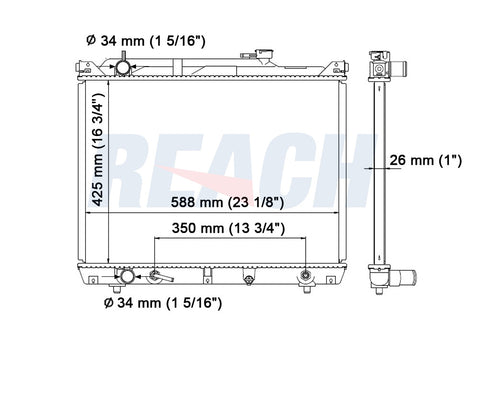 2004 SUZUKI VITARA 2.5 L RADIATOR REA41-2430A