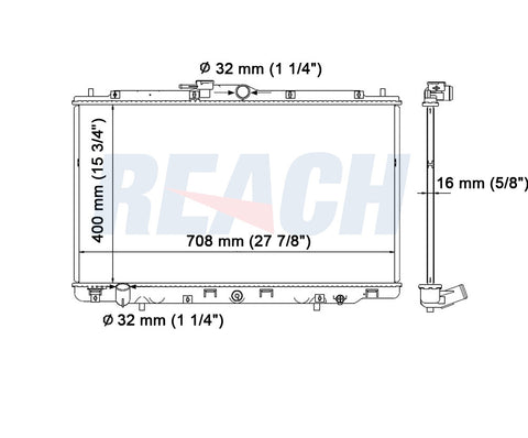 2001 ACURA CL 3.2 L RADIATOR REA41-2431A