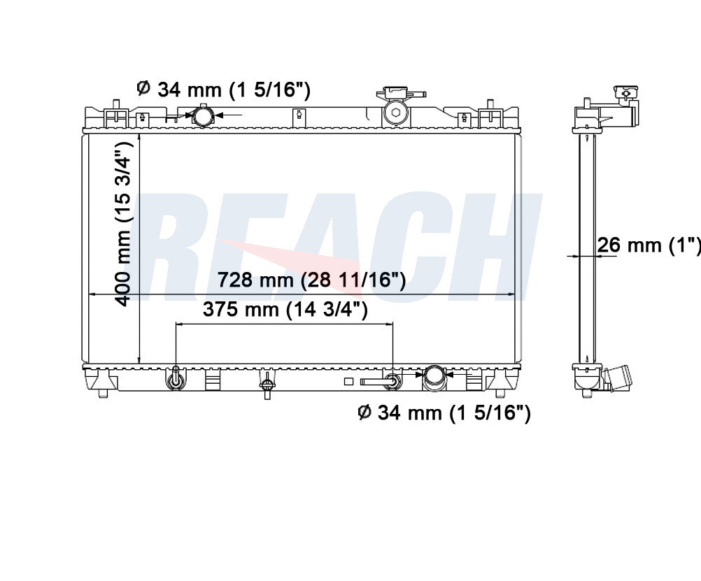 2008 TOYOTA SOLARA 2.4 L RADIATOR REA41-2436A