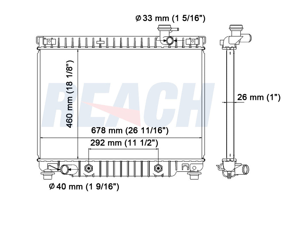 2009 SAAB 9-7X 4.2 L RADIATOR REA41-2458A