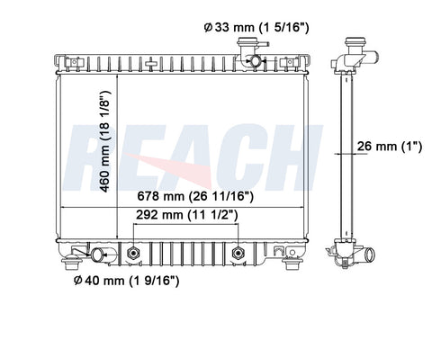 2008 SAAB 9-7X 4.2 L RADIATOR REA41-2458A