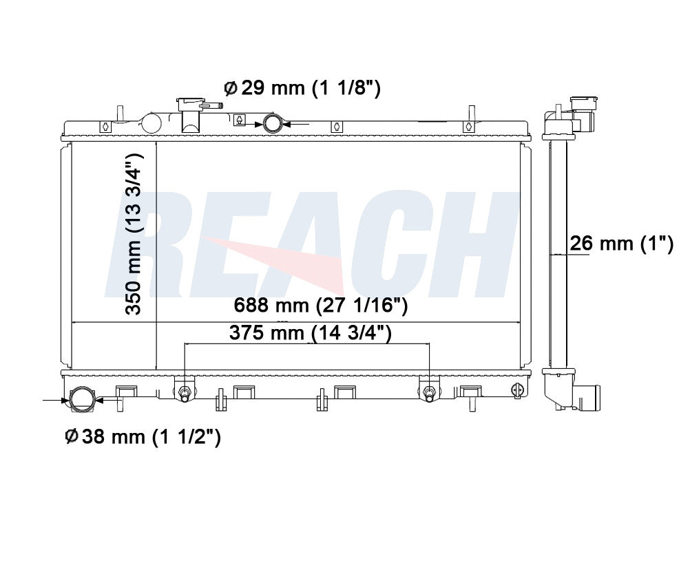 2001 SUBARU OUTBACK 3.0 L RADIATOR REA41-2465A