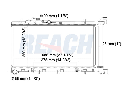 2002 SUBARU OUTBACK 3.0 L RADIATOR REA41-2465A