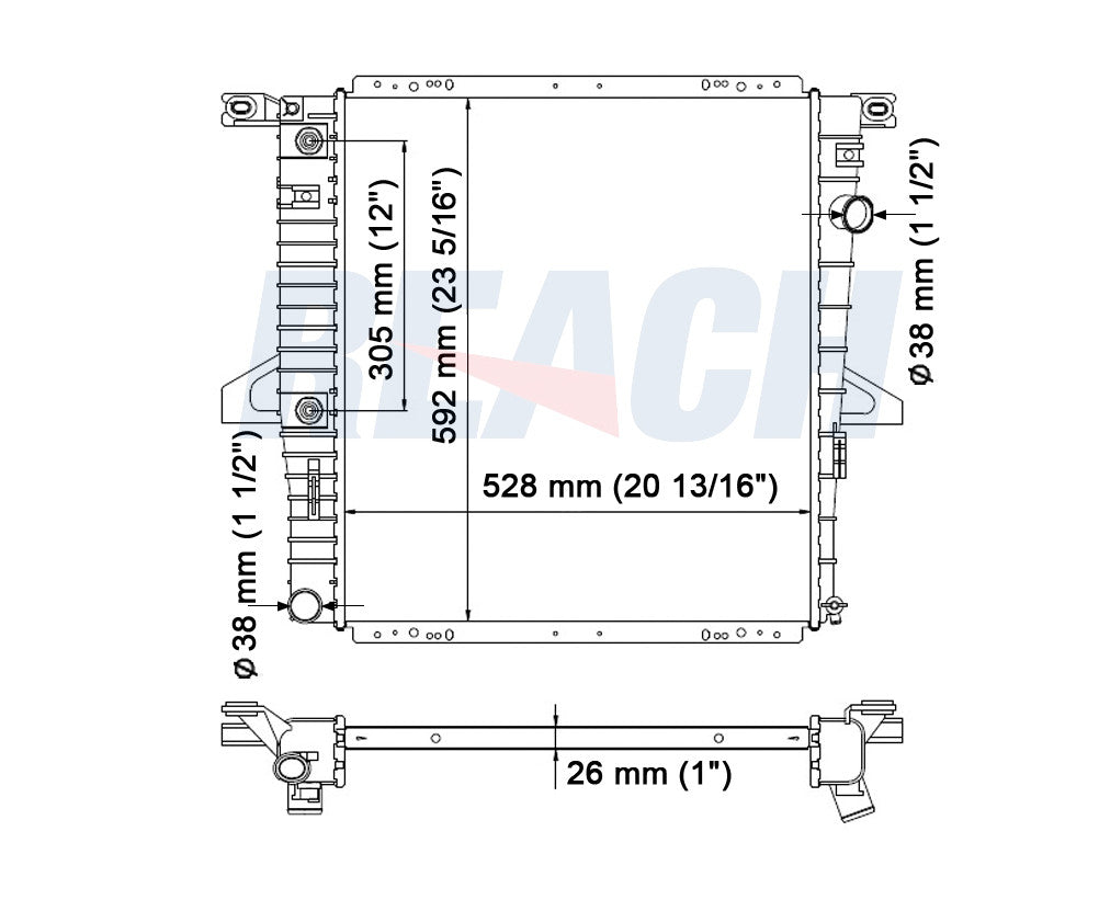 2011 FORD RANGER 2.3 L RADIATOR REA41-2470A