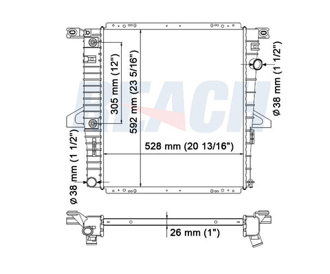 2005 FORD RANGER 2.3 L RADIATOR REA41-2470A