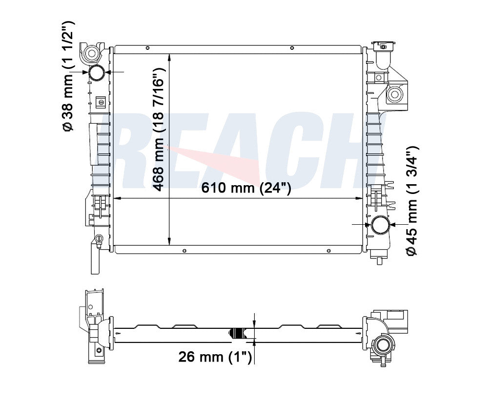 2004 DODGE RAM 1500 4.7 L RADIATOR REA41-2480A