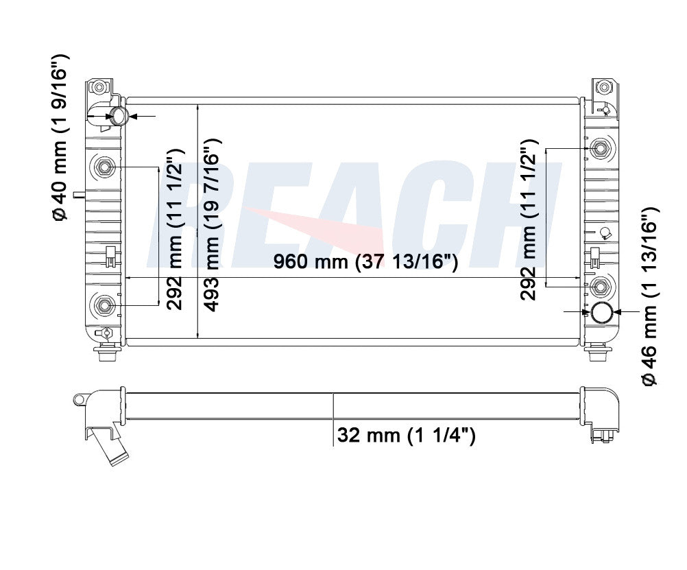 2001 CHEVROLET SILVERADO 3500 8.1 L RADIATOR REA41-2537A