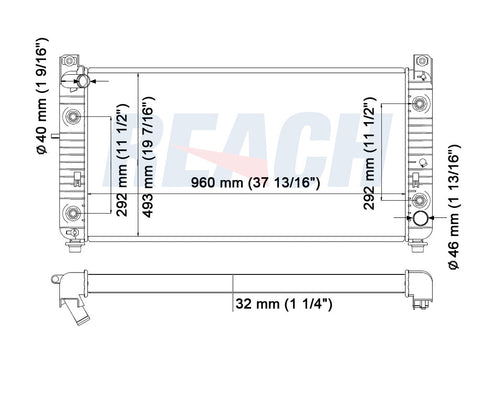 2001 CHEVROLET SILVERADO 2500 HD 8.1 L RADIATOR REA41-2537A