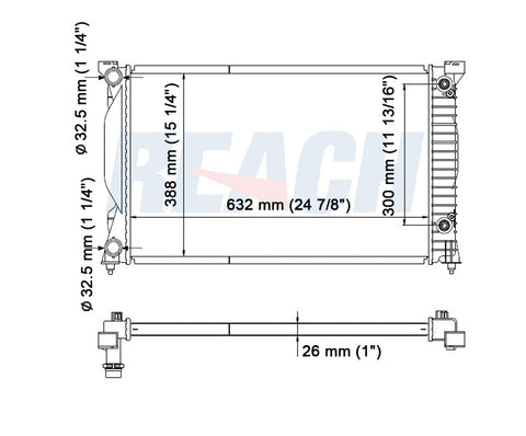 2004 AUDI A4 1.8 L RADIATOR REA41-2556A