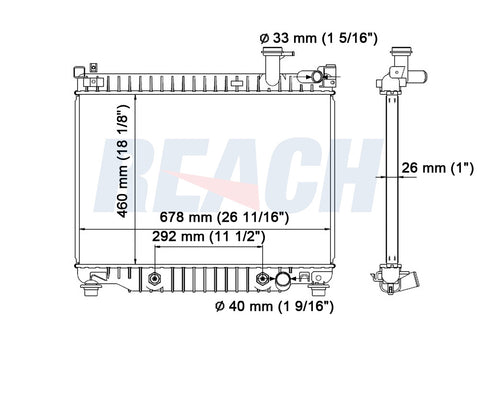 2008 SAAB 9-7X 5.3 L RADIATOR REA41-2563A