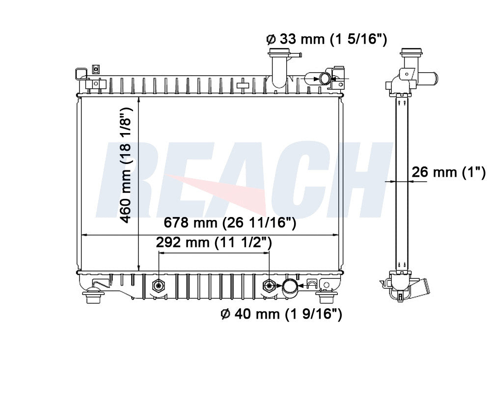 2009 SAAB 9-7X 5.3 L RADIATOR REA41-2563A