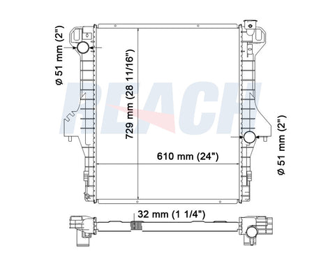 2004 DODGE RAM 1500 8.3 L RADIATOR REA41-2583A