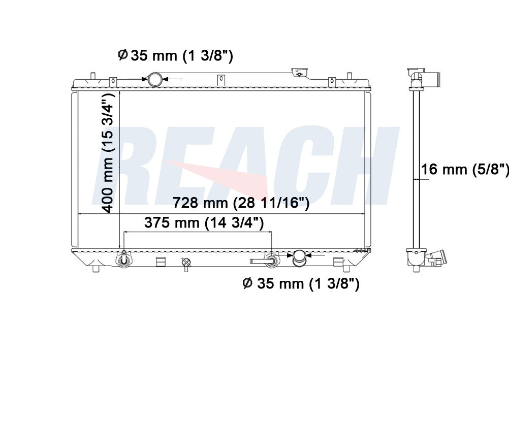 2003 TOYOTA SOLARA 2.4 L RADIATOR REA41-2623A