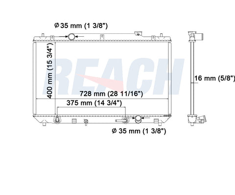 2003 TOYOTA SOLARA 2.4 L RADIATOR REA41-2623A