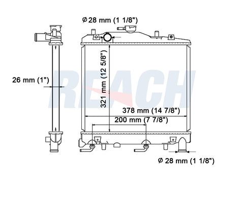 1992 FORD FESTIVA 1.3 L RADIATOR REA41-263A