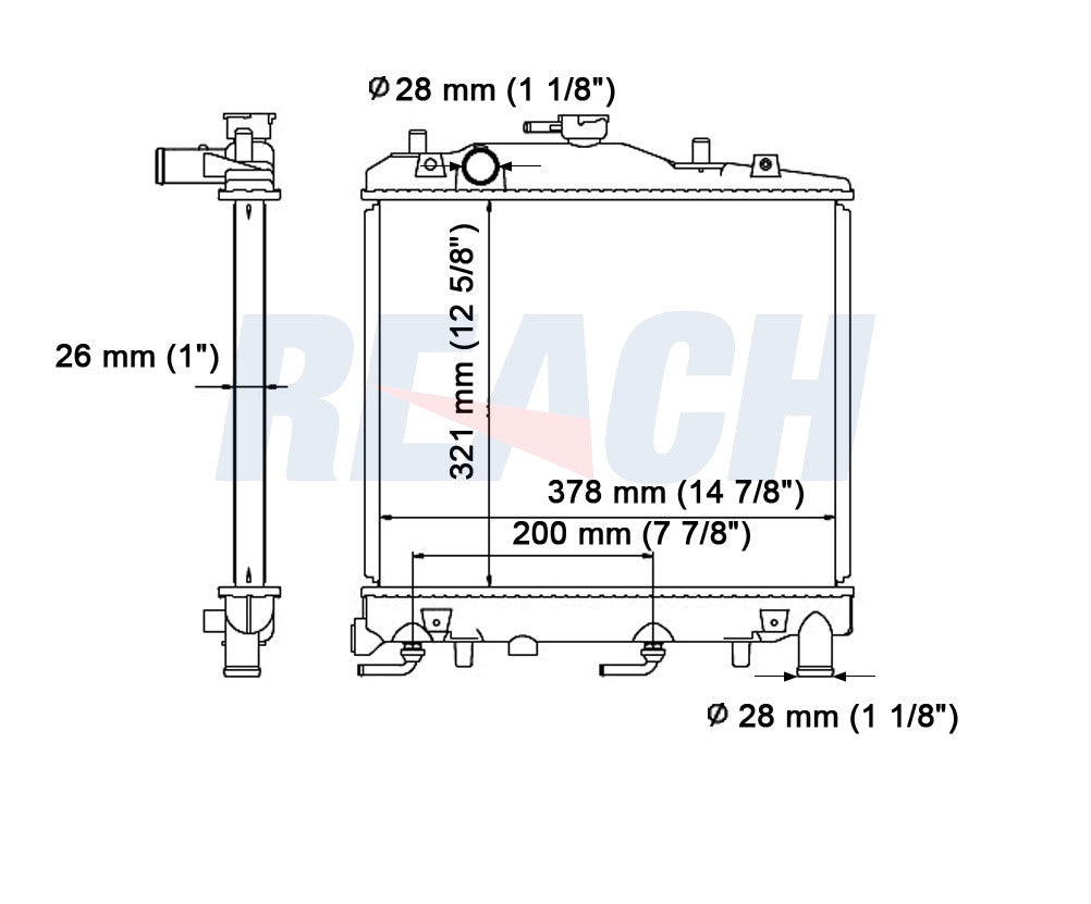 1990 FORD FESTIVA 1.3 L RADIATOR REA41-263A