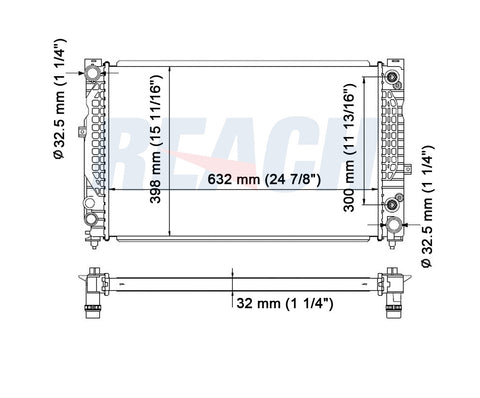 1999 AUDI A4 2.8 L RADIATOR REA41-2648A