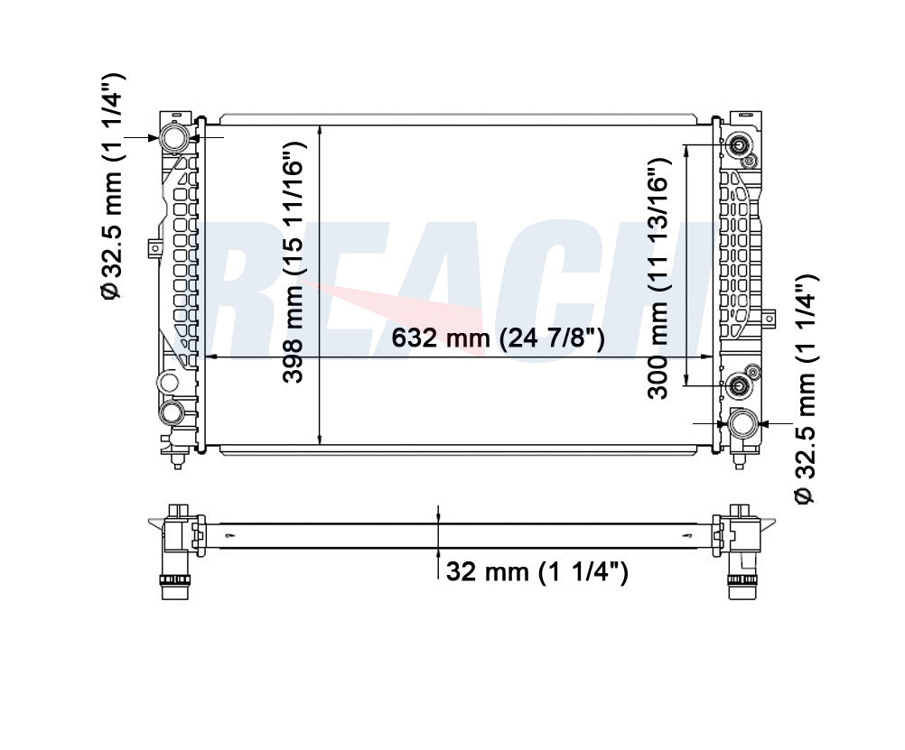1997 AUDI A4 1.8 L RADIATOR REA41-2648A