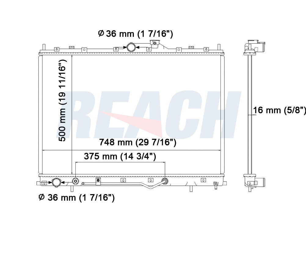 2004 MITSUBISHI ENDEAVOR 3.8 L RADIATOR REA41-2675A