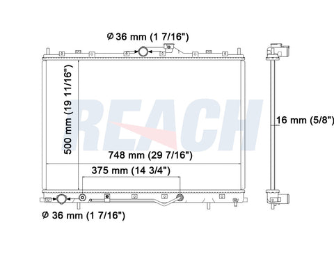 2004 MITSUBISHI ENDEAVOR 3.8 L RADIATOR REA41-2675A