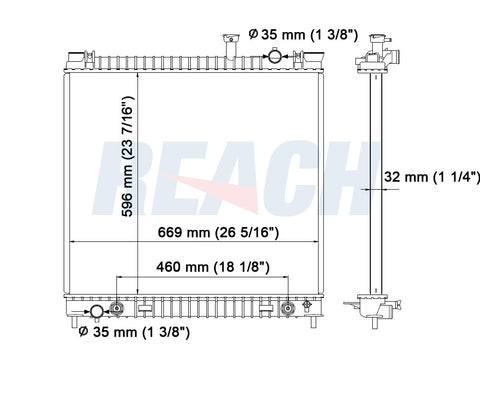 2010 NISSAN TITAN 5.6 L RADIATOR REA41-2691A