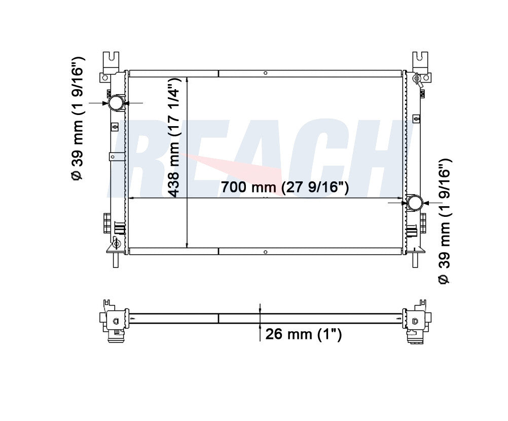 2005 CHRYSLER PACIFICA 3.8 L RADIATOR REA41-2702A