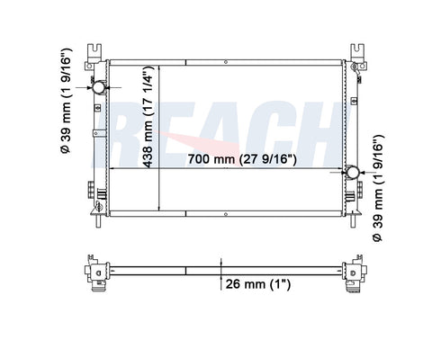 2005 CHRYSLER PACIFICA 3.8 L RADIATOR REA41-2702A