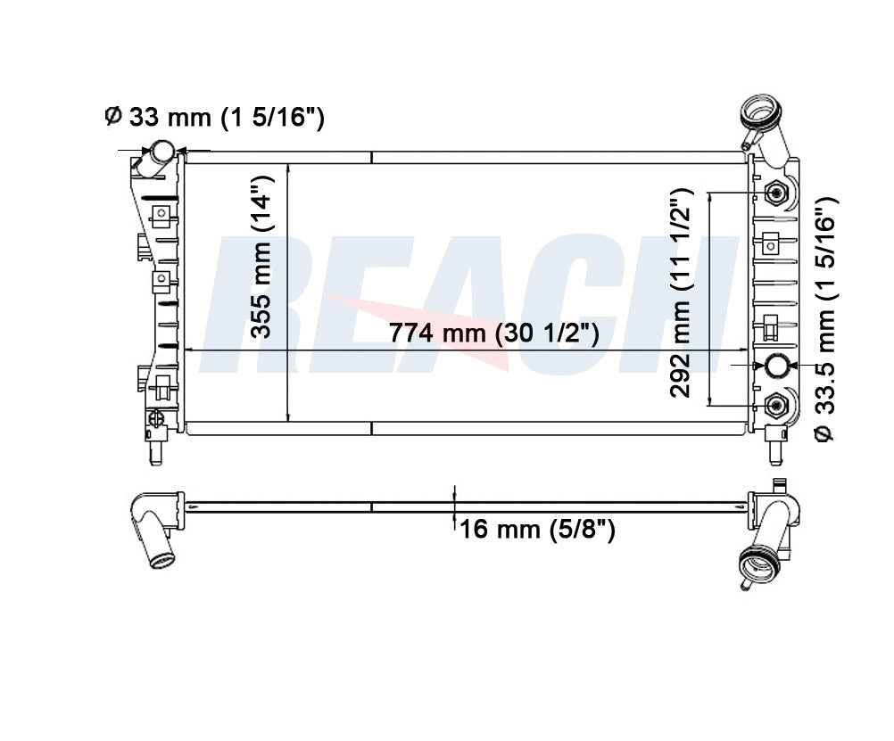 2009 BUICK ALLURE 3.8 L RADIATOR REA41-2710A