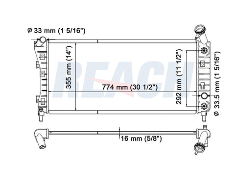 2006 BUICK ALLURE 3.8 L RADIATOR REA41-2710A