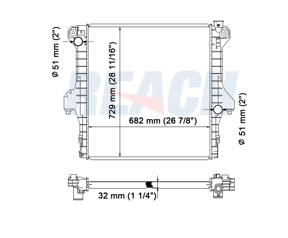 2009 DODGE RAM 2500 5.9 L RADIATOR REA41-2711A