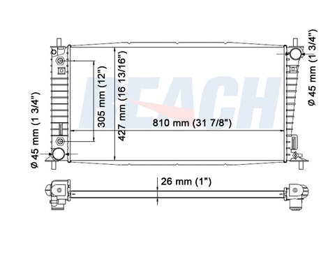 2003 FORD F-350 5.4 L RADIATOR REA41-2718A