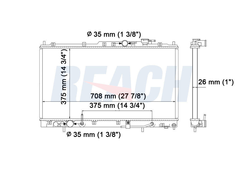 2003 MITSUBISHI GALANT 3.0 L RADIATOR REA41-2721A