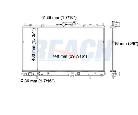 2010 MITSUBISHI GALANT 2.4 L RADIATOR REA41-2723A