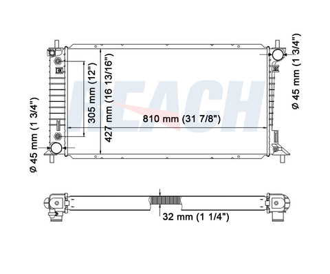 2003 FORD F-350 SUPER DUTY 5.4 L RADIATOR REA41-2725A