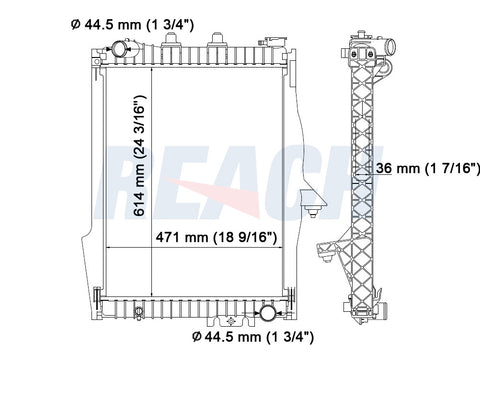 2005 DODGE DURANGO 4.7 L RADIATOR REA41-2738A