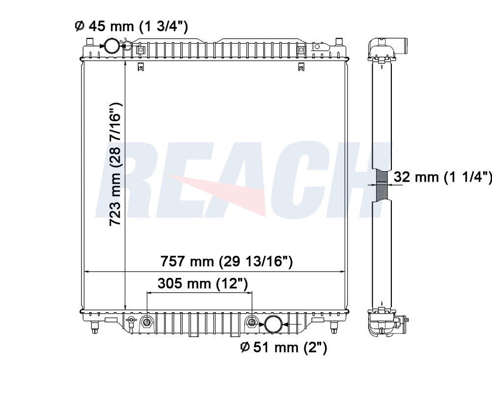 2004 FORD F-350 SUPER DUTY 6.0 L RADIATOR REA41-2741A