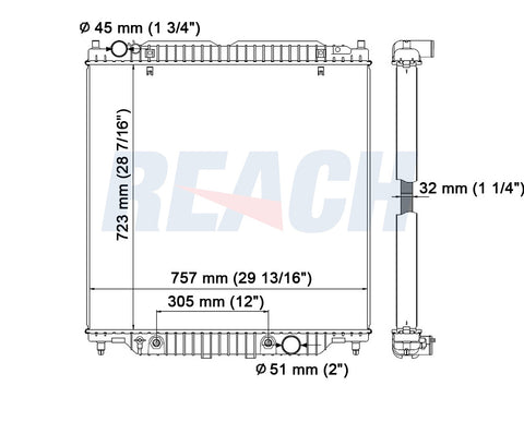 2003 FORD F-250 SUPER DUTY 6.0 L RADIATOR REA41-2741A