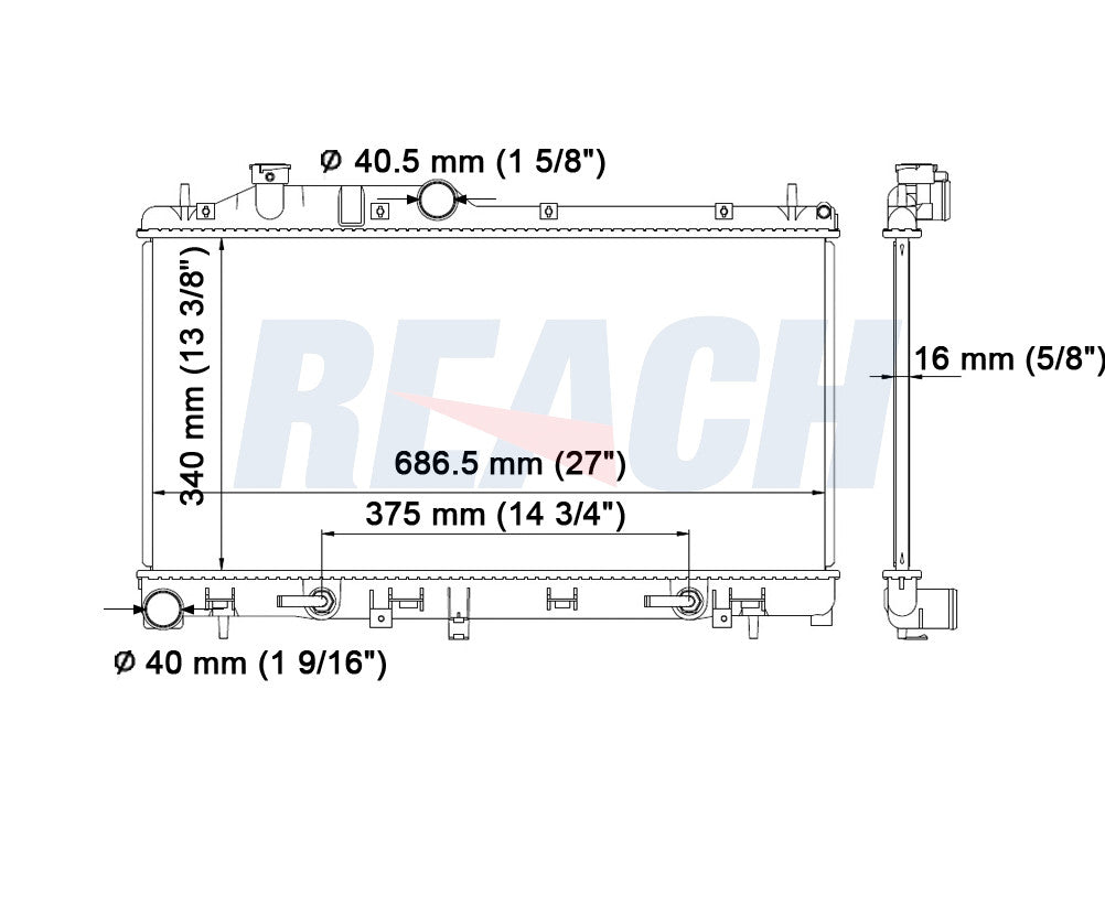 2012 SUBARU FORESTER 2.5 L RADIATOR REA41-2778A