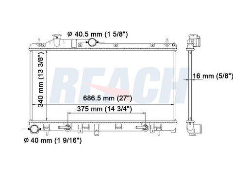 2005 SUBARU LEGACY 2.5 L RADIATOR REA41-2778A