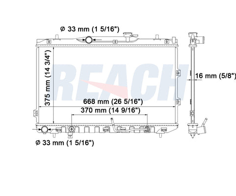 2005 KIA SPECTRA5 2.0 L RADIATOR REA41-2784A