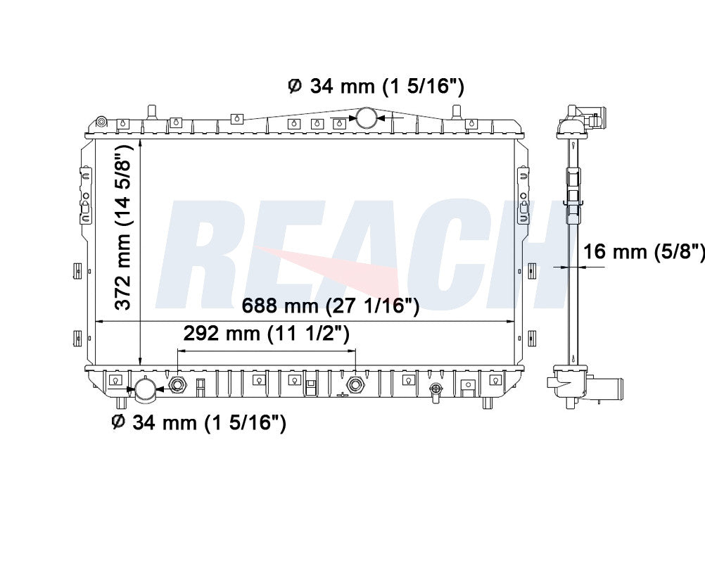 2005 CHEVROLET OPTRA 2.0 L RADIATOR REA41-2788A